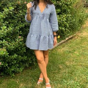Zara Gingham Blue Dress | Size small